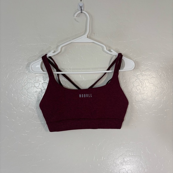 NOBULL Other - NoBull Women's Crisscross Back Plush Heather Sports Bra Workout Maroon Size M
